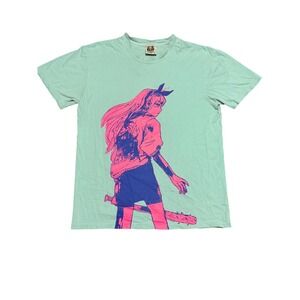 Omocat Omori Aubrey Graphic T-Shirt Mens Medium Mint Green Pink Indie Game Tee